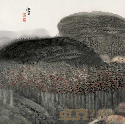 萧海春 秋山 镜心 68×68cm